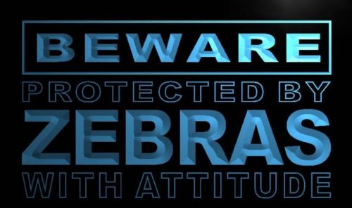 Beware Zebras Neon Light Sign